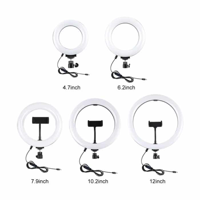 PULUZ Stativhalterung + Dual Broadcast Dual Phone Halterung + 6,2 Zoll 16 cm LED Ring Vlogging Video Light Kits – Bild 12