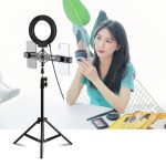 PULUZ 1.1m Stativhalterung + Live Broadcast Dual Phone Halterung + 6,2 Zoll 16cm LED Ring Vlogging Video Light Kits – Bild 10