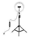 PULUZ 1.1m Stativhalterung + 10,2 Zoll 26cm RGBW LED Ring Vlogging Videolicht Live Broadcast Kits mit Kaltschuh Stativ Kugelkopf & Telefonklemme – Bild 2
