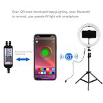 PULUZ 1,1 m Stativhalterung + 10,2 Zoll 26 cm gebogene Oberfläche RGBW-LED-Ring-Vlogging-Videoleuchte Live-Broadcast-Kits mit Fernbedienung und Telefonklemme – Bild 6