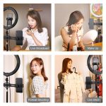 PULUZ Duale Telefonhalterungen, horizontaler Halter + 1,1 m Stativhalterung + 10,2 Zoll 26 cm LED-Ring, Vlogging-Videoleuchte, Live-Übertragungs-Kits – Bild 11