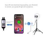 PULUZ 10,2 Zoll 26 cm RGBW-Licht + 1,65 m Stativhalterung mit gebogener Oberfläche USB RGBW Dimmbare LED-Ring-Vlogging-Videoleuchte Live-Übertragungskits mit Kaltschuh-Stativ-Kugelkopf & Telefonklemme & Fernbedienung, 10.2 inch RGBW+1.65m Tripod – Bild 6