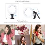PULUZ 6,2 Zoll 16 cm USB 3 Modi Dimmbare LED-Ring-Vlogging-Fotografie-Videoleuchten + Taschenstativ-Montagesatz mit Kaltschuh-Stativ-Kugelkopf, 6.2 inch Light+Pocket Tripod – Bild 9