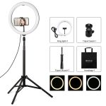 PULUZ 11,8 Zoll 30 cm Licht + 1,65 m Stativhalterung, gebogene Oberfläche, USB, 3 Modi, dimmbar, Dual-Farbtemperatur, LED-Ring, Vlogging, Videoleuchte, Live-Übertragungs-Sets mit Telefonklemme, 11.8 inch+1.65m Tripod