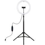 PULUZ 11,8 Zoll 30 cm Licht + 1,65 m Stativhalterung, gebogene Oberfläche, USB, 3 Modi, dimmbar, Dual-Farbtemperatur, LED-Ring, Vlogging, Videoleuchte, Live-Übertragungs-Sets mit Telefonklemme, 11.8 inch+1.65m Tripod – Bild 2