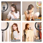 PULUZ 11,8 Zoll 30 cm Licht + 1,65 m Stativhalterung, gebogene Oberfläche, USB, 3 Modi, dimmbar, Dual-Farbtemperatur, LED-Ring, Vlogging, Videoleuchte, Live-Übertragungs-Sets mit Telefonklemme, 11.8 inch+1.65m Tripod – Bild 11