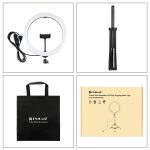 PULUZ 11,8 Zoll 30 cm Licht + 1,65 m Stativhalterung, gebogene Oberfläche, USB, 3 Modi, dimmbar, Dual-Farbtemperatur, LED-Ring, Vlogging, Videoleuchte, Live-Übertragungs-Sets mit Telefonklemme, 11.8 inch+1.65m Tripod – Bild 10