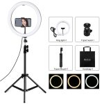 PULUZ 11,8 Zoll 30 cm Licht + 1,1 m Stativhalterung, gebogene Oberfläche, USB, 3 Modi, dimmbar, Dual-Farbtemperatur-LED-Ring, Vlogging-Videoleuchte, Live-Übertragungs-Sets mit Telefonklemme, 11.8 inch+1.1m Tripod