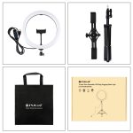 PULUZ 11,8 Zoll 30 cm Licht + 1,1 m Stativhalterung + zwei Telefonhalterungen, gebogene Oberfläche, USB, 3 Modi, dimmbar, Dual-Farbtemperatur, LED-Ring, Vlogging, Videoleuchte, Live-Übertragungs-Sets mit Telefonklemme, 11.8 inch+1.1m Tripod+Dual Bracket – Bild 10