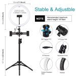 PULUZ 11,8 Zoll 30 cm RGBW-Licht + 1,1 m Stativhalterung + zwei Telefonhalterungen + RGB-dimmbare LED mit zwei Farbtemperaturen und gebogener Oberfläche, LED-Ring, Selfie-Vlogging-Videoleuchte, Live-Broadcast-Kits mit Kaltschuh-Stativ-Kugelkopf, Telefo... – Bild 3