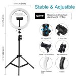 PULUZ 10,2 Zoll 26 cm Ringlicht + 1,1 m Stativhalterung, USB, 3 Modi, dimmbar, Dual-Farbtemperatur-LED, gebogenes diffuses Licht, Vlogging, Selfie-Fotografie, Videoleuchten mit Telefonklemme und Selfie-Fernbedienung, 10.2 inch+1.1m Tripod – Bild 3