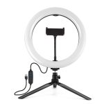 PULUZ 10,2 Zoll 26 cm Selfie Beauty Light + Desktop-Stativhalterung USB 3 Modi Dimmbarer LED-Ring Vlogging Selfie Fotografie Videoleuchten mit Kaltschuh-Stativ-Kugelkopf und Telefonklemme, 10.2 inch+ Desktop Tripod, Tripod Mount + 10.2 inch – Bild 2