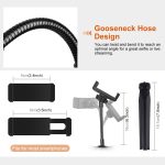 PULUZ 10,2 Zoll 26 cm Selfie Beauty Light + Desktop-Stativhalterung USB 3 Modi Dimmbarer LED-Ring Vlogging Selfie Fotografie Videoleuchten mit Kaltschuh-Stativ-Kugelkopf und Telefonklemme, 10.2 inch+ Desktop Tripod, Tripod Mount + 10.2 inch – Bild 4