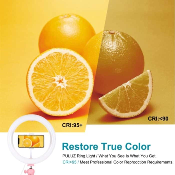 PULUZ 10,2 Zoll 26 cm Licht + Desktop-Stativhalterung, USB, 3 Modi, dimmbar, Dual-Farbtemperatur, LED, gebogener diffuser Lichtring, Vlogging, Selfie, Fotografie, Videoleuchten mit Telefonklemme, 10.2 inch + Desktop Tripod, 10.2 inch Curved+Tripod – Bild 8