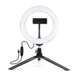 PULUZ 7,9 Zoll 20 cm Licht + Desktop-Stativhalterung USB 3 Modi Dimmbare Dual-Farbtemperatur LED gebogener Lichtring Vlogging Selfie Beauty Fotografie Videoleuchten mit Telefonklemme, 7.9 inch + Desktop Tripod, 7.9 inch+Tripod – Bild 2