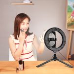 PULUZ 7,9 Zoll 20 cm Licht + Desktop-Stativhalterung USB 3 Modi Dimmbare Dual-Farbtemperatur LED gebogener Lichtring Vlogging Selfie Beauty Fotografie Videoleuchten mit Telefonklemme, 7.9 inch + Desktop Tripod, 7.9 inch+Tripod – Bild 13