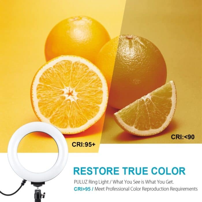 PULUZ 6,2 Zoll 16 cm RGBW-Licht + Desktop-Halterung mit rundem Sockel, dimmbare USB-LED-Ring-Vlogging-Fotografie-Videoleuchten mit Kaltschuh-Stativ-Kugelkopf und Fernbedienung, Desktop Mount + 6.2 inch RGBW / Remote – Bild 10