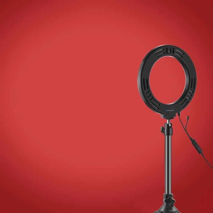 PULUZ 6,2 Zoll 16 cm RGBW-Licht + Desktop-Stativhalterung + USB-dimmbare LED-Ring-Vlogging-Fotografie-Videoleuchten mit Kaltschuh-Stativ-Kugelkopf und Fernbedienung, Tripod Mount + 6.2 inch RGBW / Remote – Bild 8