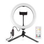PULUZ 10,2 Zoll 26 cm Festzelt-LED-RGBWW-Selfie-Beauty-Licht + Desktop-Stativhalterung, 168 LEDs, zweifarbige, temperaturdimmbare Ring-Vlogging-Fotografie-Videoleuchten mit Kaltschuh-Stativ-Kugelkopf, Fernbedienung und Telefonklemme... – Bild 2