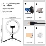 PULUZ 10,2 Zoll 26 cm Festzelt-LED-RGBWW-Selfie-Beauty-Licht + Desktop-Stativhalterung, 168 LEDs, zweifarbige, temperaturdimmbare Ring-Vlogging-Fotografie-Videoleuchten mit Kaltschuh-Stativ-Kugelkopf, Fernbedienung und Telefonklemme... – Bild 3