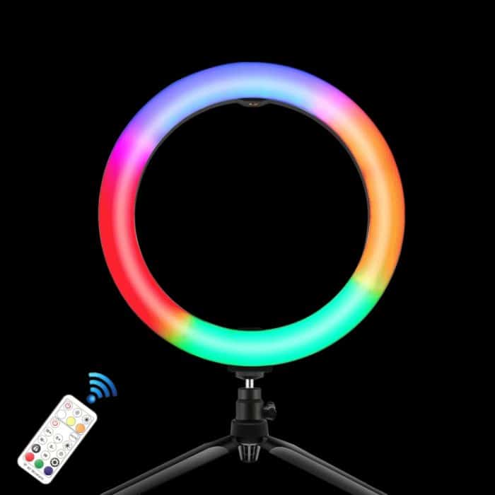 PULUZ 10,2 Zoll 26 cm Festzelt-LED-RGBWW-Selfie-Beauty-Licht + Desktop-Stativhalterung, 168 LEDs, zweifarbige, temperaturdimmbare Ring-Vlogging-Fotografie-Videoleuchten mit Kaltschuh-Stativ-Kugelkopf, Fernbedienung und Telefonklemme... – Bild 7