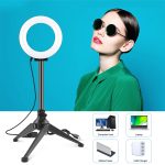 PULUZ 4,7 Zoll 12 cm Ringlicht + Desktop-Stativ Selfie Stick Halterung USB Weißlicht LED Ring Selfie Beauty Vlogging Fotografie Videoleuchten Kits – Bild 4
