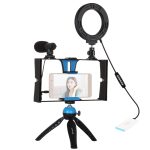 PULUZ 4-in-1-Vlogging-Liveübertragungs-Smartphone-Video-Rig + 4,7-Zoll-12-cm-RGBW-Ring-LED-Selfie-Licht + Mikrofon + Taschenstativ-Montagekit mit Kaltschuh-Stativkopf, 4-in-1, 4-in-1 RGBW Ring LED – Bild 2