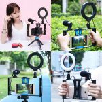 PULUZ 4-in-1-Vlogging-Liveübertragungs-Smartphone-Video-Rig + 4,7-Zoll-12-cm-RGBW-Ring-LED-Selfie-Licht + Mikrofon + Taschenstativ-Montagekit mit Kaltschuh-Stativkopf, 4-in-1, 4-in-1 RGBW Ring LED – Bild 13