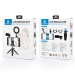 PULUZ 4-in-1-Vlogging-Liveübertragungs-Smartphone-Video-Rig + 4,7-Zoll-12-cm-RGBW-Ring-LED-Selfie-Licht + Mikrofon + Taschenstativ-Montagekit mit Kaltschuh-Stativkopf, 4-in-1, 4-in-1 RGBW Ring LED – Bild 14