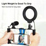 PULUZ 4-in-1-Vlogging-Liveübertragungs-Smartphone-Video-Rig + 4,7-Zoll-12-cm-RGBW-Ring-LED-Selfie-Licht + Mikrofon + Taschenstativ-Montagekit mit Kaltschuh-Stativkopf, 4-in-1, 4-in-1 RGBW Ring LED – Bild 5