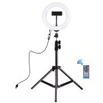PULUZ 7,9 Zoll 20 cm USB-RGB-Licht + 1,1 m Stativmontage, dimmbare LED-LED mit zwei Farbtemperaturen, gebogener LED-Lichtring, Vlogging, Selfie-Fotografie, Videoleuchten mit Telefonklemme, 7.9 inch RGBWW + 1.1m Mount – Bild 2