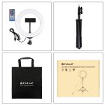 PULUZ 7,9 Zoll 20 cm USB-RGB-Licht + 1,1 m Stativmontage, dimmbare LED-LED mit zwei Farbtemperaturen, gebogener LED-Lichtring, Vlogging, Selfie-Fotografie, Videoleuchten mit Telefonklemme, 7.9 inch RGBWW + 1.1m Mount – Bild 15