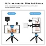 PULUZ 4-in-1-Vlogging-Live-Übertragung, LED-Selfie-Fülllicht, Smartphone-Video-Rig-Kits mit Mikrofon + Stativhalterung + Kaltschuh-Stativkopf für iPhone, Galaxy, Huawei, Xiaomi, HTC, LG, Google und andere Smartphones, 4 in 1 Fill Light Rig Kit – Bild 6
