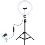 PULUZ 11,8 Zoll 30 cm Licht + 1,1 m Stativhalterung Gebogene Oberfläche Typ C 3 Modi Dimmbarer LED-Ring mit zwei Farbtemperaturen Vlogging-Videolicht Live-Übertragungskits mit Telefonklemme, Type-C 11.8 inch + 1.1m – Bild 2