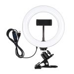 PULUZ 7,9 Zoll 20 cm Ring-Selfie-Licht + Monitor-Clip, 3 Modi, USB, dimmbar, Dual-Farbtemperatur, LED, gebogen, Vlogging, Fotografie, Videolicht-Sets mit Telefonklemme, 7.9 inch+Clip – Bild 2