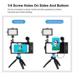 PULUZ 4-in-1 Bluetooth-Handheld-Vlogging-Live-Übertragung, LED-Selfie-Licht, Smartphone-Video-Rig-Kits mit Mikrofon + Stativhalterung + Kaltschuh-Stativkopf für iPhone, Galaxy, Huawei, Xiaomi, HTC, LG, Google und andere Smartphones, 4 in 1 Bluetooth Rig – Bild 4