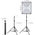 PULUZ Softbox-Beleuchtungsset, 2 Stück, 50 x 70 cm, professionelle Fotostudio-Fotografie-Lichtausrüstung mit 8 x E27 20 W E27-Fassung, Fotografie-Beleuchtungsset für Porträtaufnahmen/Mode-Werbefotografie, 2 PCS 4 x Bulb Kit EU Plug... – Bild 3