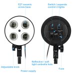 PULUZ Softbox-Beleuchtungsset, 2 Stück, 50 x 70 cm, professionelle Fotostudio-Fotografie-Lichtausrüstung mit 8 x E27 20 W E27-Fassung, Fotografie-Beleuchtungsset für Porträtaufnahmen/Mode-Werbefotografie, 2 PCS 4 x Bulb Kit EU Plug... – Bild 4