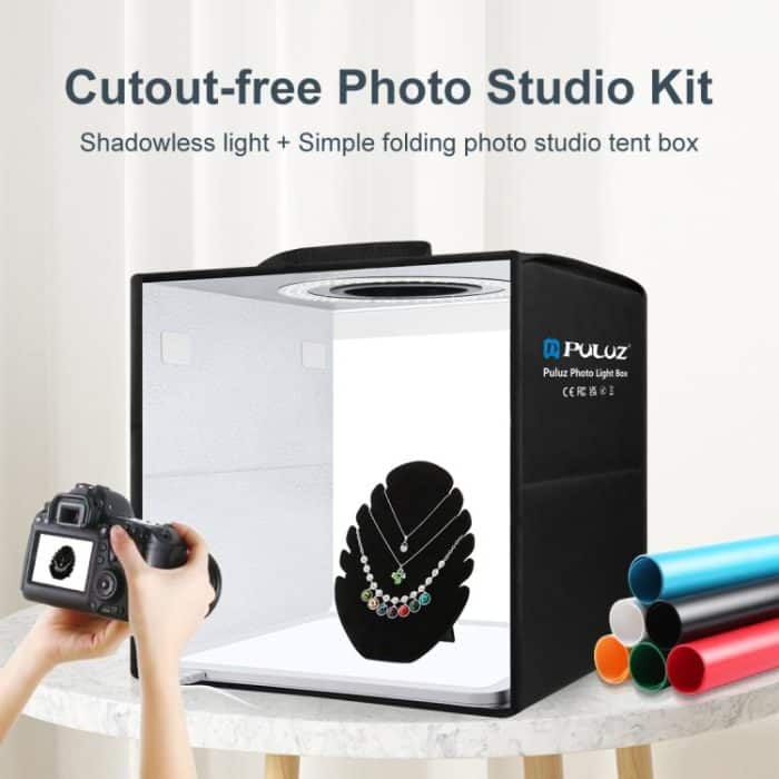 PULUZ 30 cm Faltringlicht Fotobeleuchtung Studio Shooting Zeltbox mit schattenlosem Lichtpanel – Bild 2