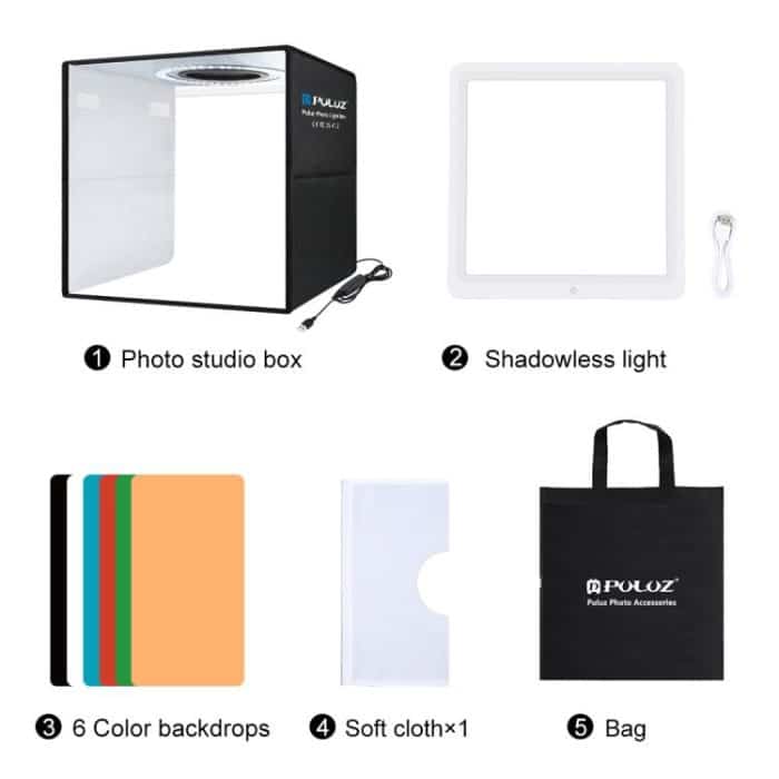 PULUZ 30 cm Faltringlicht Fotobeleuchtung Studio Shooting Zeltbox mit schattenlosem Lichtpanel – Bild 13
