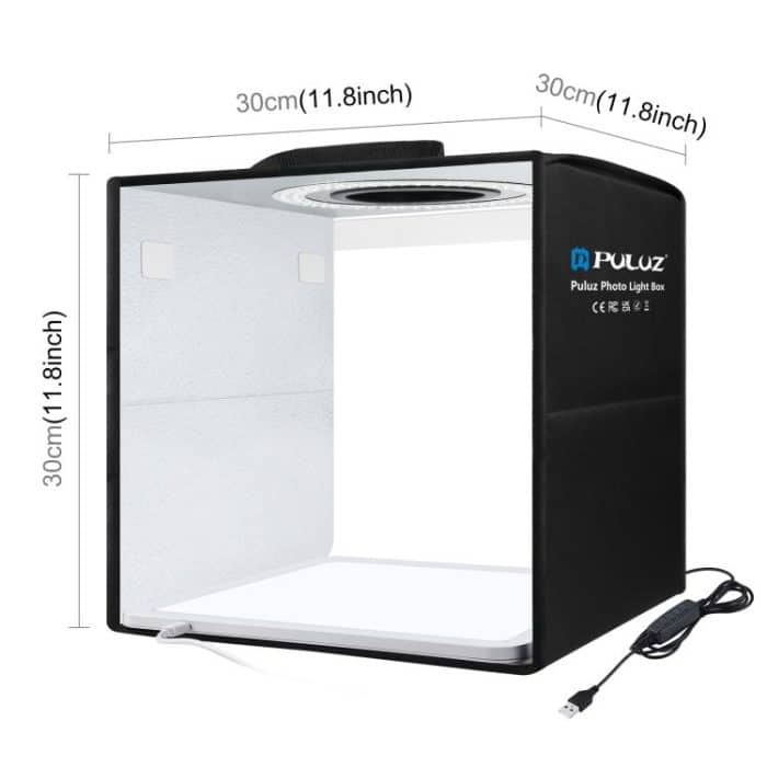 PULUZ 30 cm Faltringlicht Fotobeleuchtung Studio Shooting Zeltbox mit schattenlosem Lichtpanel – Bild 3