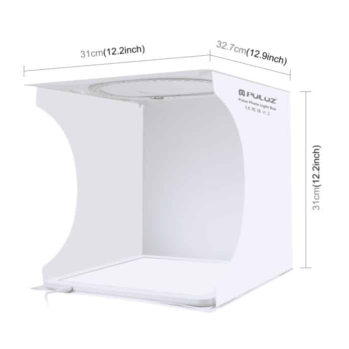 PULUZ 30 cm Klappring Lichttafel Fotobeleuchtung Studio Schießzelt Box Kit Box mit schattenlosem Lichtpanel – Bild 3