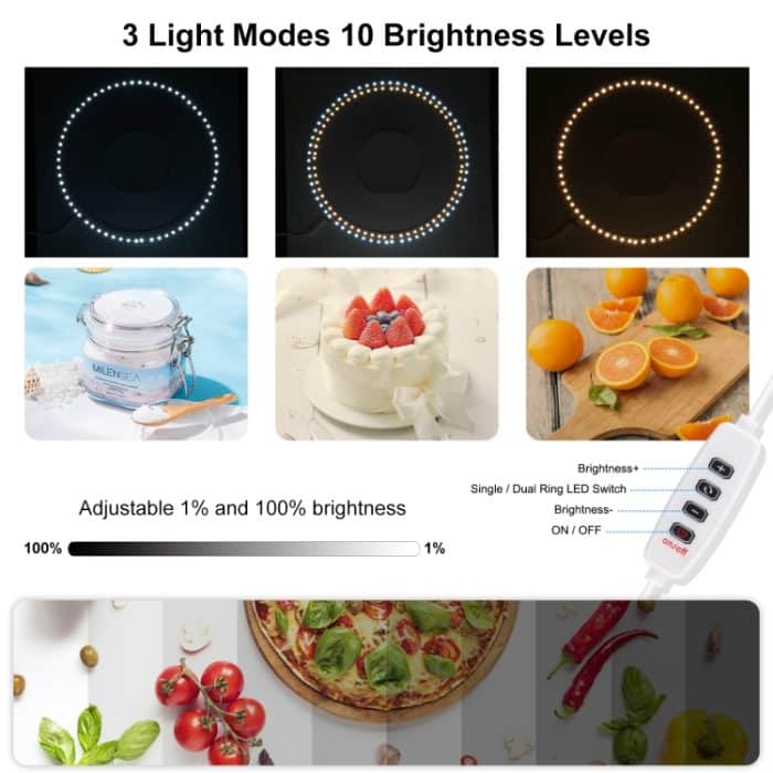 PULUZ 30 cm Klappring Lichttafel Fotobeleuchtung Studio Schießzelt Box Kit Box mit schattenlosem Lichtpanel – Bild 9