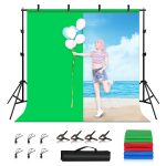 PULUZ 2x2m Photo Studio Hintergrundunterstützung Stand Hintergrund Crossbar Bracket Kit mit rot / blau / grünem Hintergrund