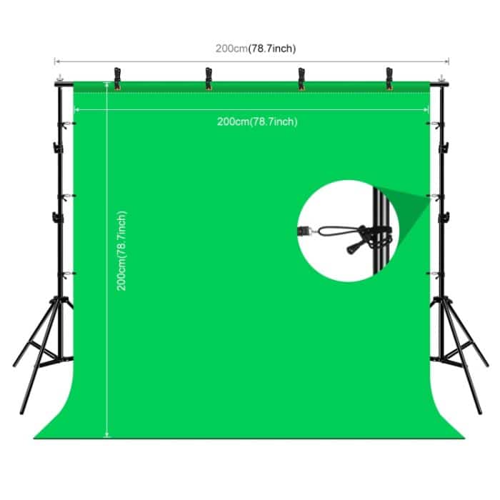 PULUZ 2x2m Photo Studio Hintergrundunterstützung Stand Hintergrund Crossbar Bracket Kit mit rot / blau / grünem Hintergrund – Bild 2