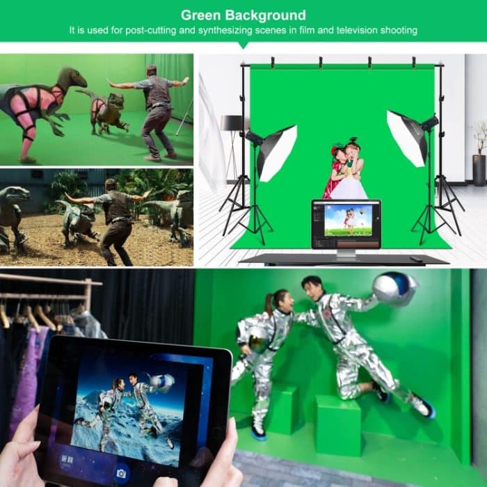 PULUZ 2x2m Photo Studio Hintergrundunterstützung Stand Hintergrund Crossbar Bracket Kit mit rot / blau / grünem Hintergrund – Bild 7