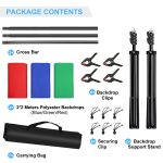 PULUZ 2x2m Photo Studio Hintergrundunterstützung Stand Hintergrund Crossbar Bracket Kit mit rot / blau / grünem Hintergrund – Bild 10