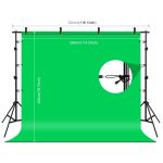 PULUZ 2.9x2m Fotostudio-Hintergrundstützständer-Kulisse Crossbar-Halterungs-Kit mit roten / blauen / grünen Polyester-Kulissen – Bild 2