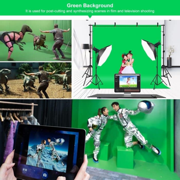 PULUZ 2.9x2m Fotostudio-Hintergrundstützständer-Kulisse Crossbar-Halterungs-Kit mit roten / blauen / grünen Polyester-Kulissen – Bild 7