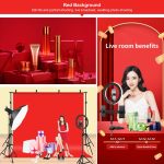 PULUZ 2.9x2m Fotostudio-Hintergrundstützständer-Kulisse Crossbar-Halterungs-Kit mit roten / blauen / grünen Polyester-Kulissen – Bild 9